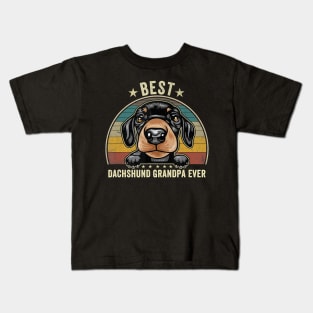 Best Dachshund Grandpa Dad T-Shirt Kids T-Shirt